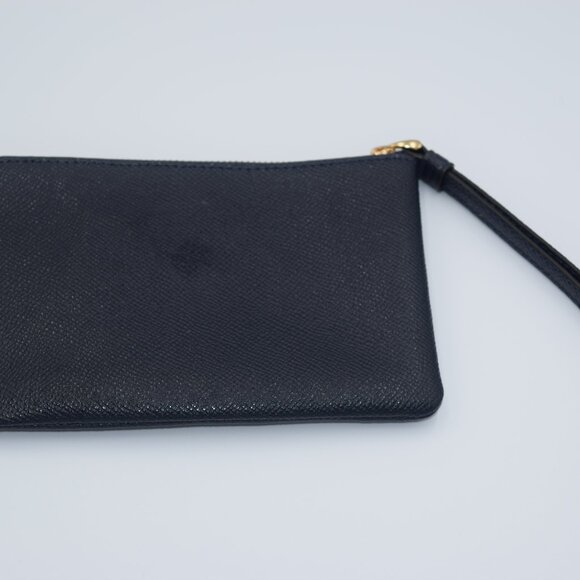 COACH CORNER ZIP WRISTLET IN CROSSGRAIN LEATHER, NAVY BLUE - NWT - Picture 3 of 7